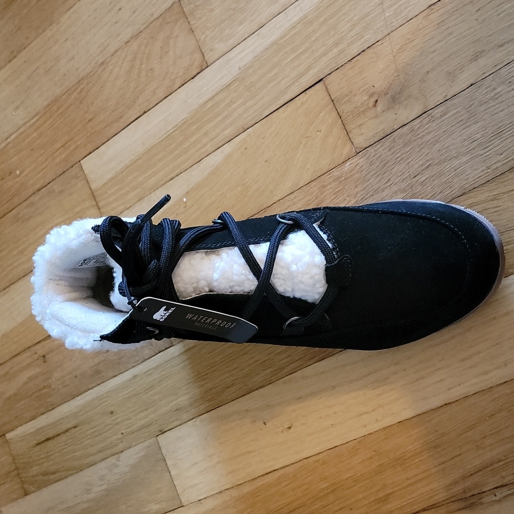 Sorel Harlow Lace Waterproof Faux Fur Boots Black 7.5